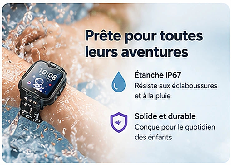 Montre enfant au contact de l'eau